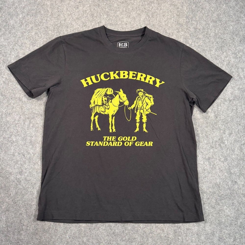 Huckberry Washed Black Gold Standard‎ of Gear Graphic T-Shirt Men's Size Medium